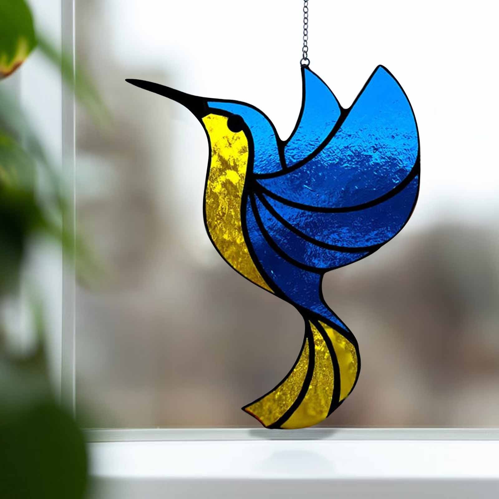 Window Stained Glass Hummingbird Suncatcher