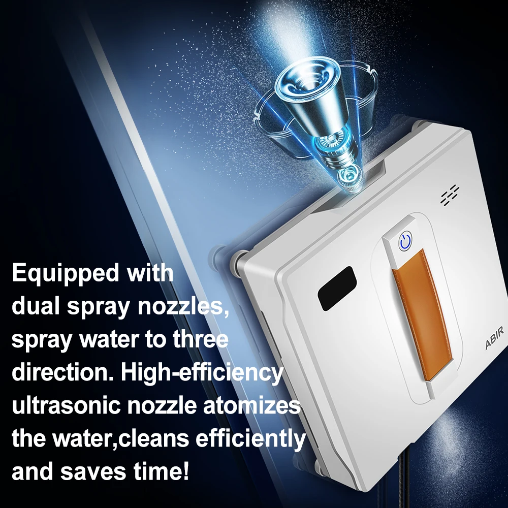 Window Vacuum Robot Cleaner ABIR WD8, Dual Ultrasonic Spray, AI intelligent Wipping, Updated Laser,Smart Home Glass