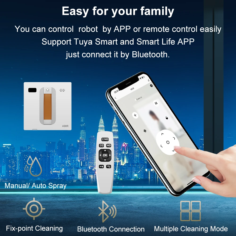 Window Vacuum Robot Cleaner Dual Ultrasonic Spray AI intelligent Wiping Updated Laser Smart Home Glass Wall Washing