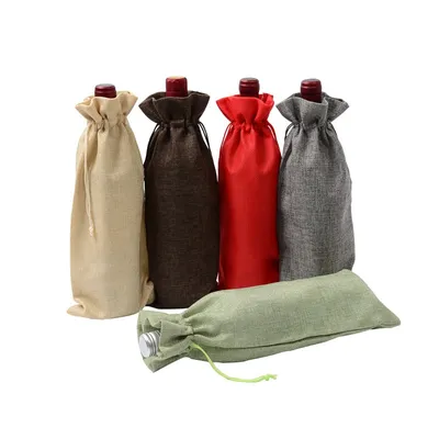 Wine Bottle Bag Drawstring Pouch Wine Bottle Bag Drawstring Pouch