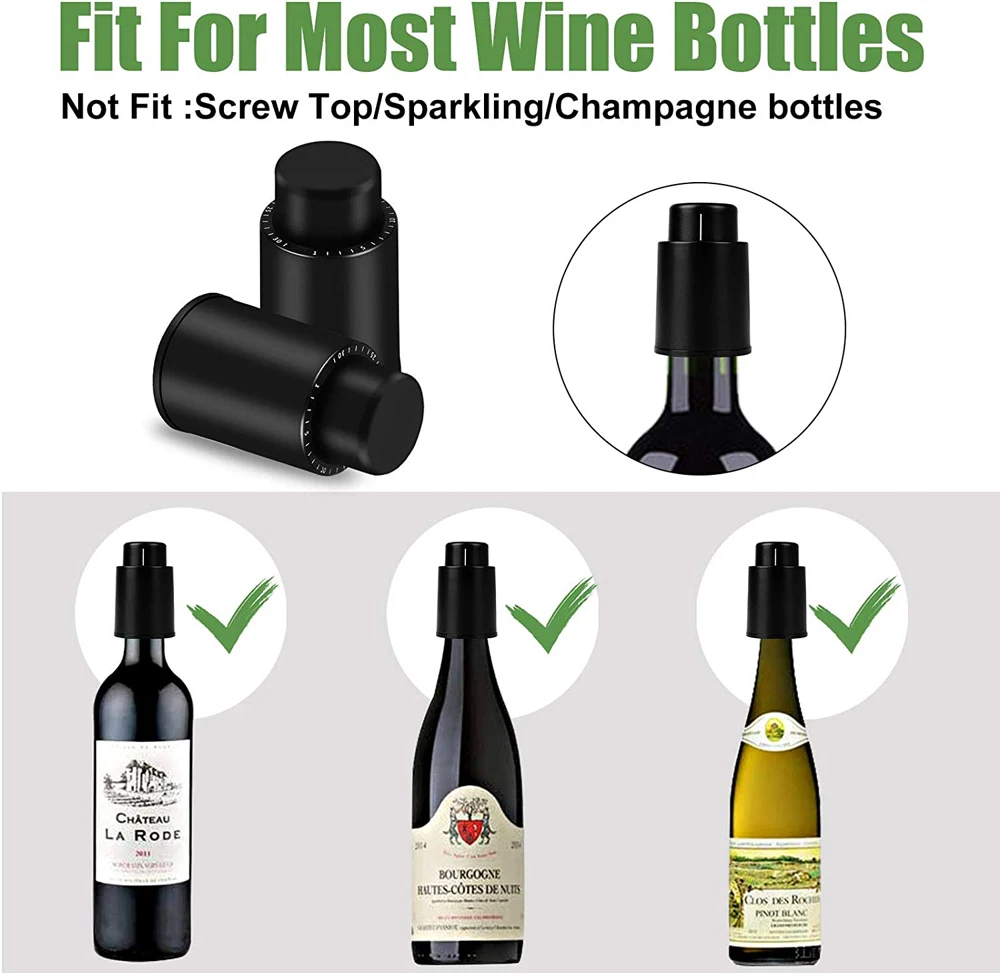 Wine Bottle Stopper Real Vacuum Wine Stoppers Reusable Wine Preserver Wine Corks Keep Fresh Best Gifts for Wine Lovers Wine Bottle Stopper Real Vacuum Wine Stoppers Reusable Wine Preserver Wine Corks Keep Fresh Best Gifts for Wine Lovers