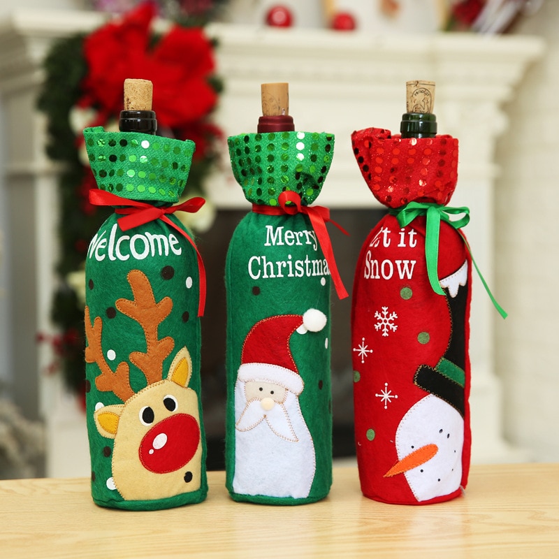 Wine Christmas Bottle Cover