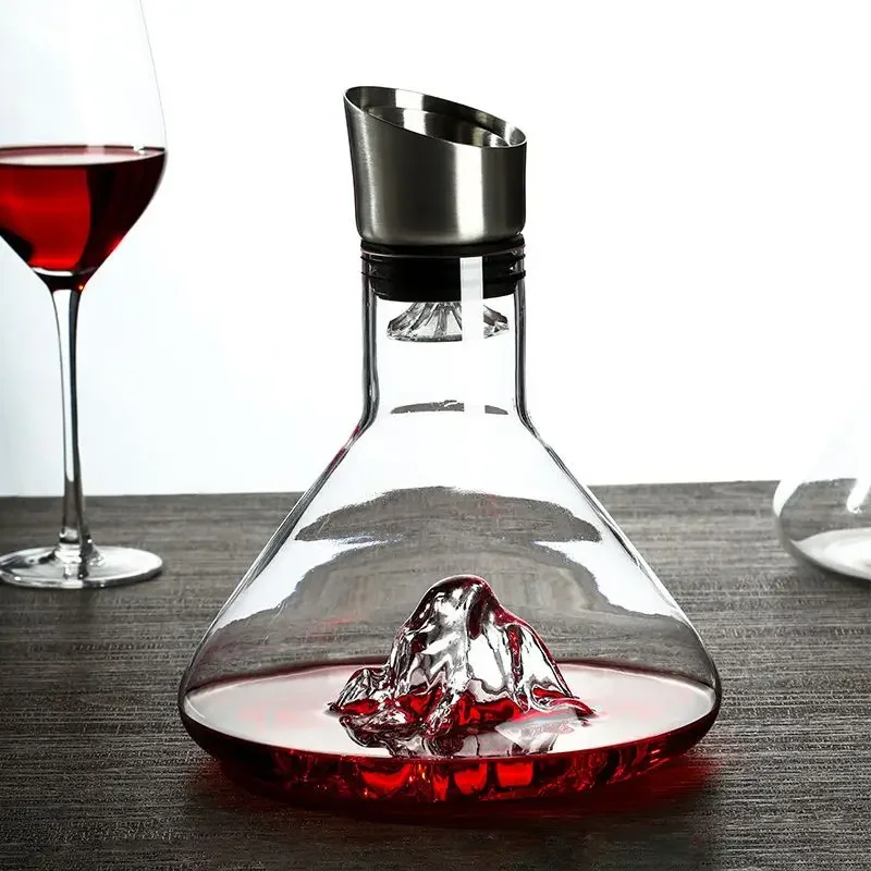 Wine Decanter 1.5L Decanter Wine Creative Transparent Iceberg Design Lead-Free Crystal Glass Wine Accessories Barware
