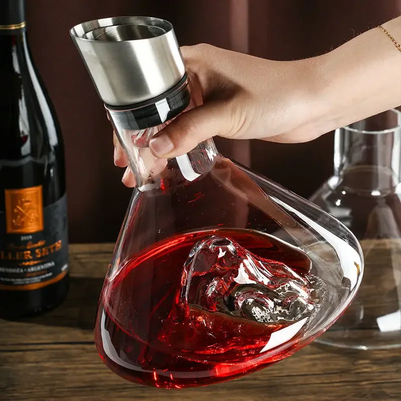 Wine Decanter 1.5L Decanter Wine Creative Transparent Iceberg Design Lead-Free Crystal Glass Wine Accessories Barware Wine Decanter 1.5L Decanter Wine Creative Transparent Iceberg Design Lead-Free Crystal Glass Wine Accessories Barware