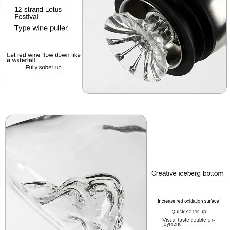 Wine Decanter 1.5L Decanter Wine Creative Transparent Iceberg Design Lead-Free Crystal Glass Wine Accessories Barware Wine Decanter 1.5L Decanter Wine Creative Transparent Iceberg Design Lead-Free Crystal Glass Wine Accessories Barware