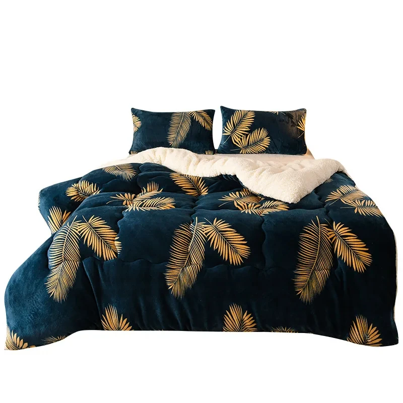 Winter Bedding Thick Quilt Blanket Thickened Warm Flannel Fleece Comforter for Cold Nights Set Bed Duvets Quilts the Winter Bedding Thick Quilt Blanket Thickened Warm Flannel Fleece Comforter for Cold Nights Set Bed Duvets Quilts the