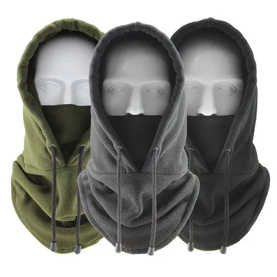 Winter Cycling Cap Plush Fleece Thicken Warm Windproof Bomber Hat Outdoor Sports Ski Bib Cold Hood Bike Bicycle