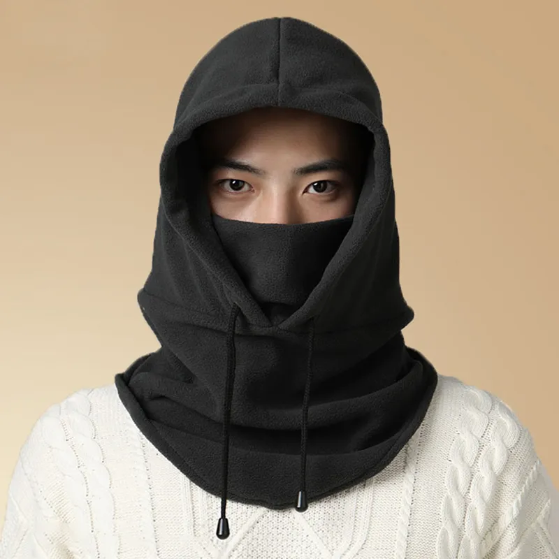 Winter Cycling Cap Plush Fleece Thicken Warm Windproof Bomber Hat Outdoor Sports Ski Bib Cold Hood Bike Bicycle