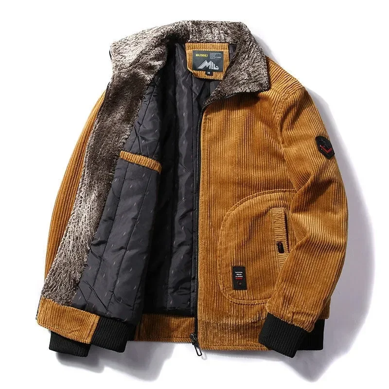 Winter Jacket Men Male Thermal Windbreaker Plus Size Men's Warm Winter Corduroy Jackets and Coats Fur Collar Casual Winter Jacket Men Male Thermal Windbreaker Plus Size Men's Warm Winter Corduroy Jackets and Coats Fur Collar Casual