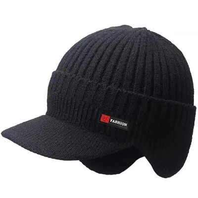 Winter Men Hat Outdoor Ear Protection Warm Thick Bicycle Knitted Cap Scarf Windproof Visors Baseball Cap Male
