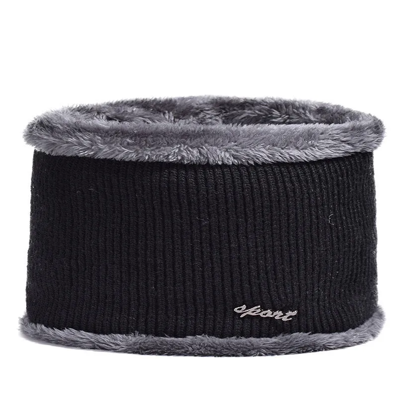 Winter Men Hat Outdoor Ear Protection Warm Thick Bicycle Knitted Cap Scarf Windproof Visors Baseball Cap Male