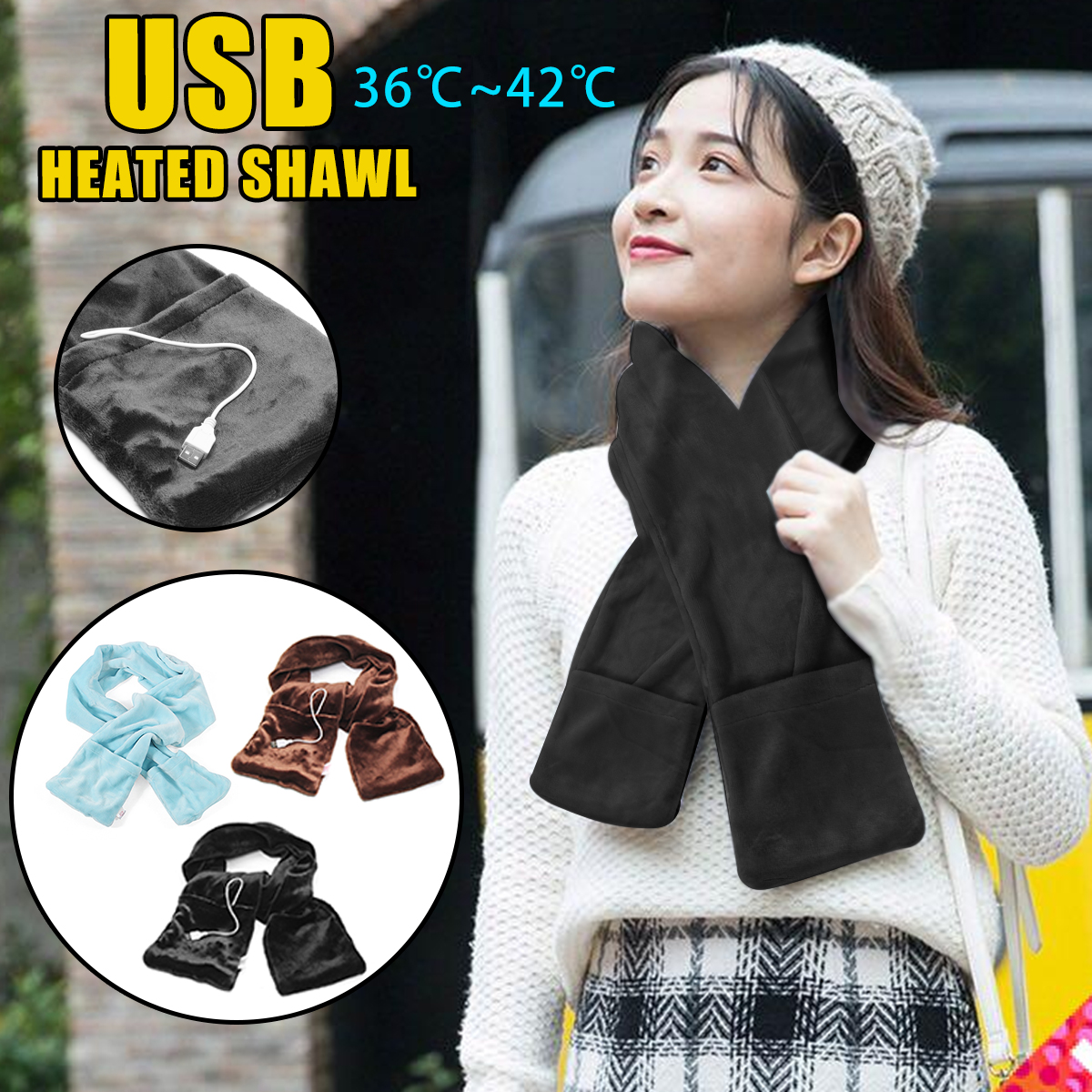 Winter Scarf USB Powered Warmer Winter Scarf USB Powered Warmer
