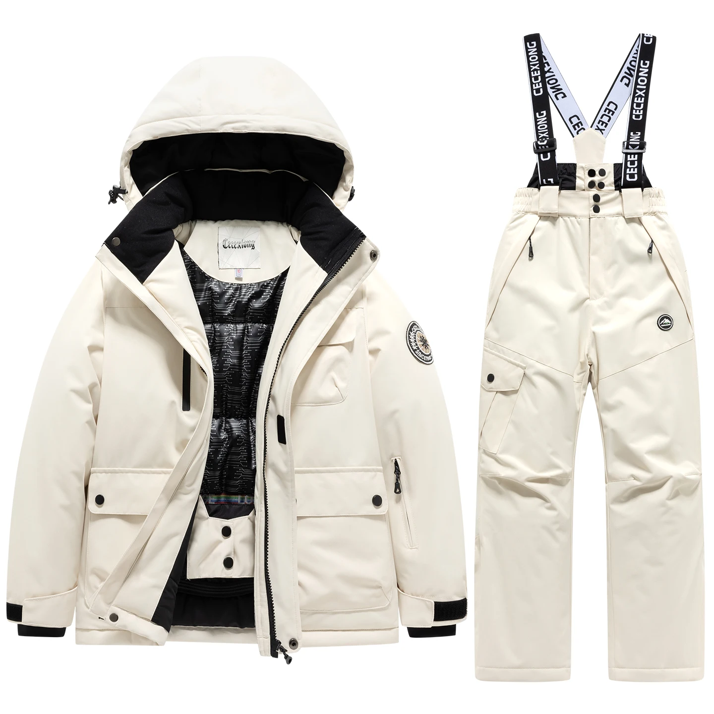 Winter Ski Children's Ski coat and pants 2pieces set Warm Waterproof Boys Girls Outdoor Skiing Snowboarding Winter Ski Winter Ski Children's Ski coat and pants 2pieces set Warm Waterproof Boys Girls Outdoor Skiing Snowboarding Winter Ski