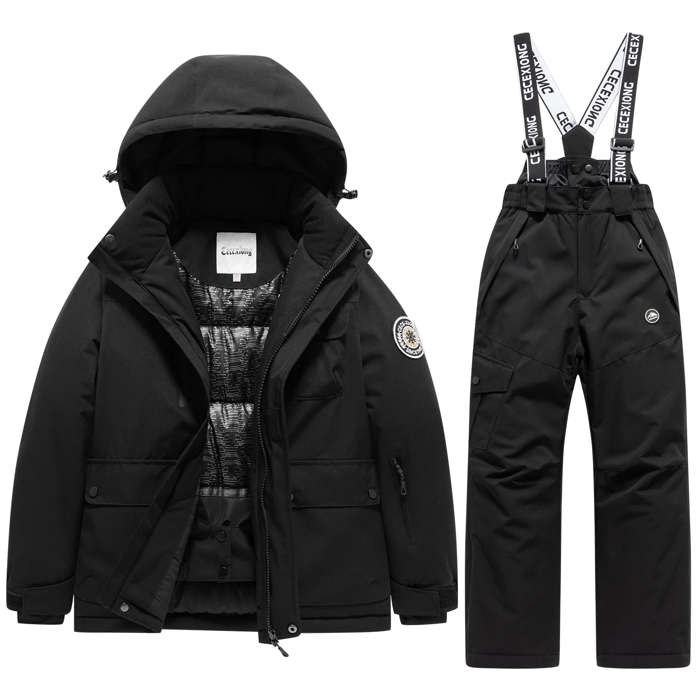 Winter Ski Children's Ski coat and pants 2pieces set Warm Waterproof Boys Girls Outdoor Skiing Snowboarding Winter Ski
