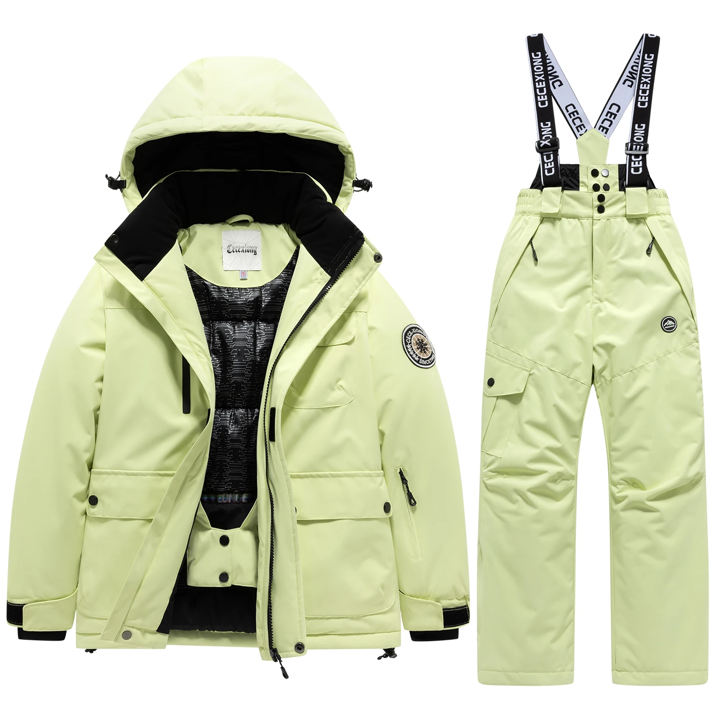 Winter Ski Children's Ski coat and pants 2pieces set Warm Waterproof Boys Girls Outdoor Skiing Snowboarding Winter Ski