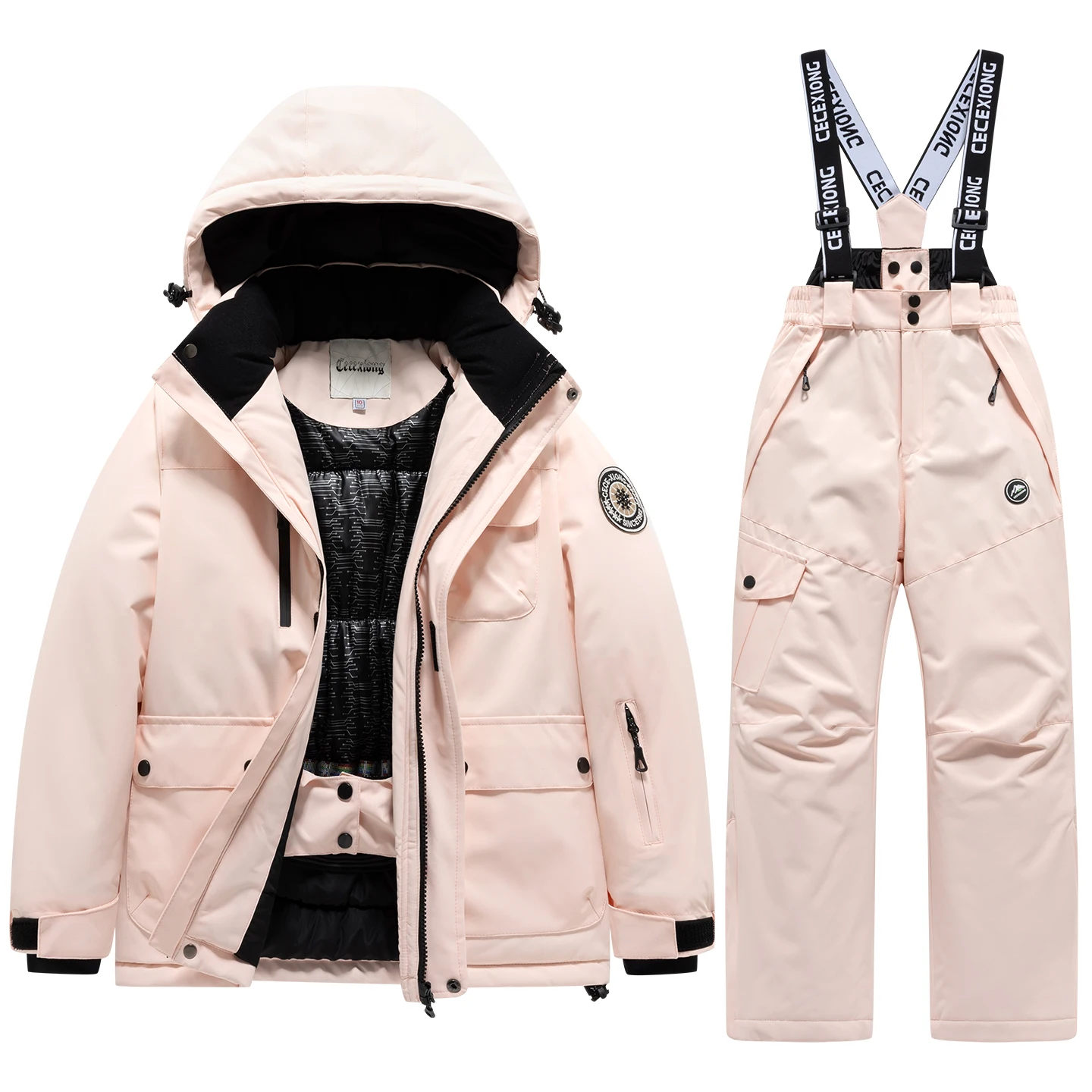 Winter Ski Children's Ski coat and pants 2pieces set Warm Waterproof Boys Girls Outdoor Skiing Snowboarding Winter Ski