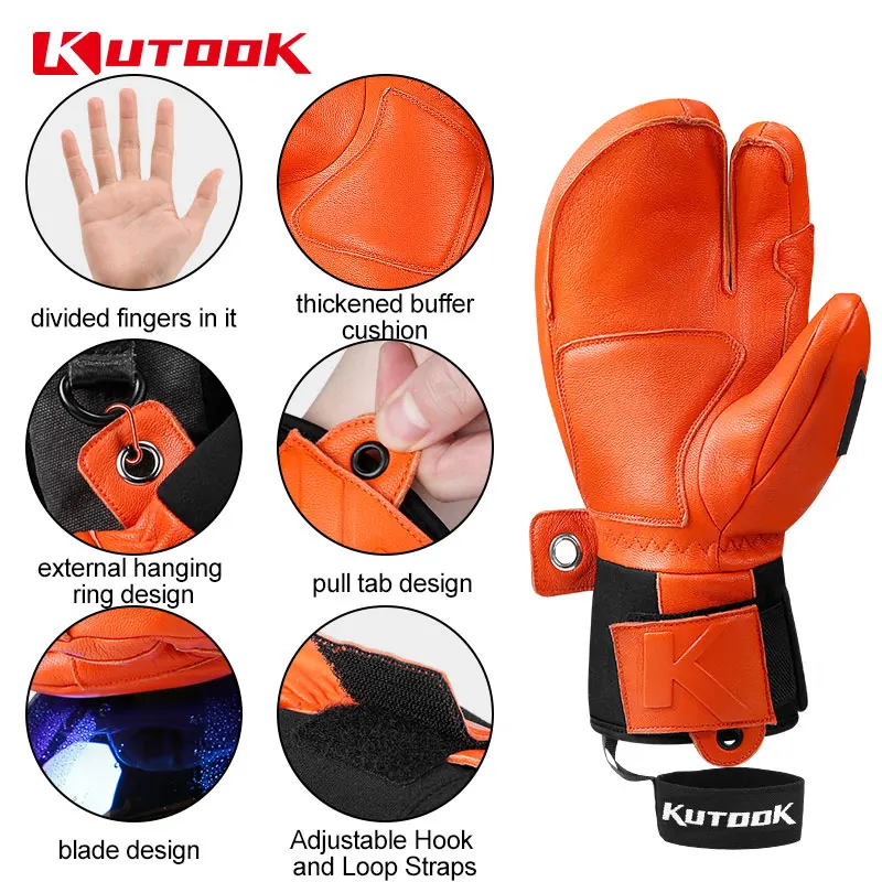 Winter Ski Gloves Goatskin Leather Mittens 3M Thinsulate Snowboard Gloves Thermal Warm Skiing Gloves Waterproof Men Winter Ski Gloves Goatskin Leather Mittens 3M Thinsulate Snowboard Gloves Thermal Warm Skiing Gloves Waterproof Men