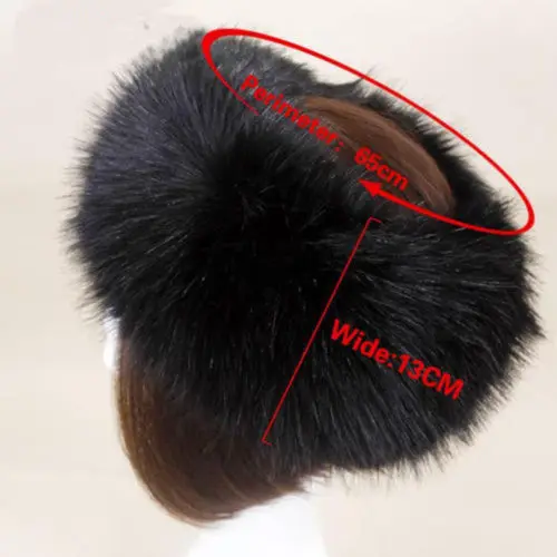 Winter Thick Furry Hairband Fluffy Russian Faux Fur Women Girl Fur Headband Hat Winter Outdoor Earwarmer Ski Hats new