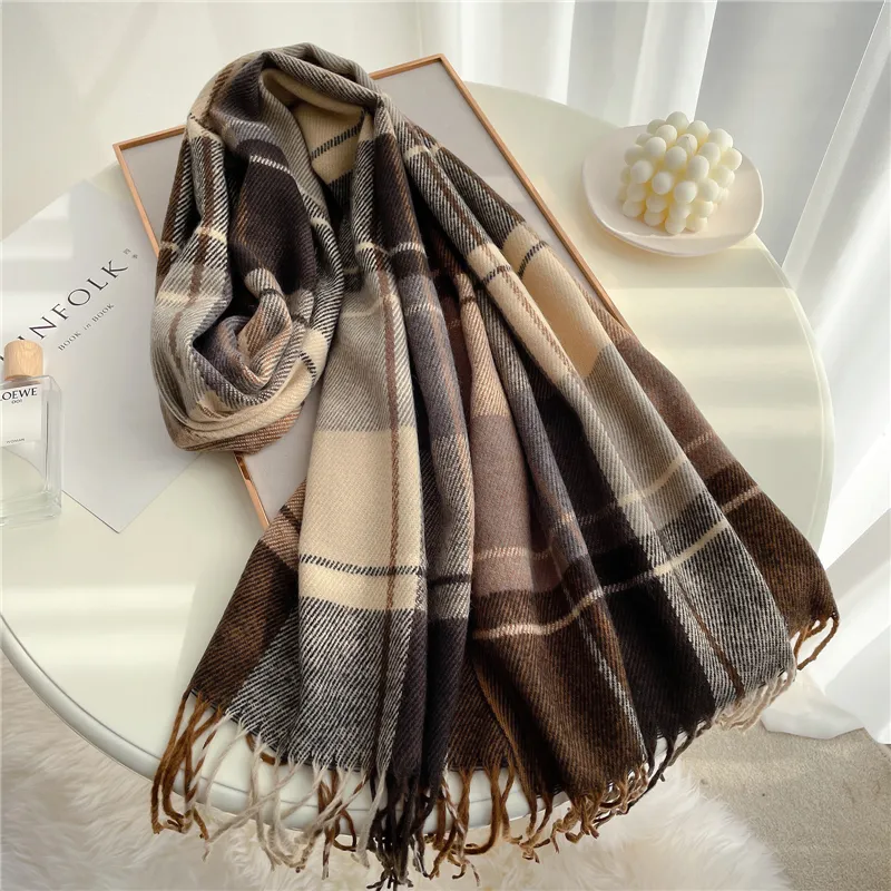 Winter Unisex Tassel Plaid Scarf Winter Unisex Tassel Plaid Scarf