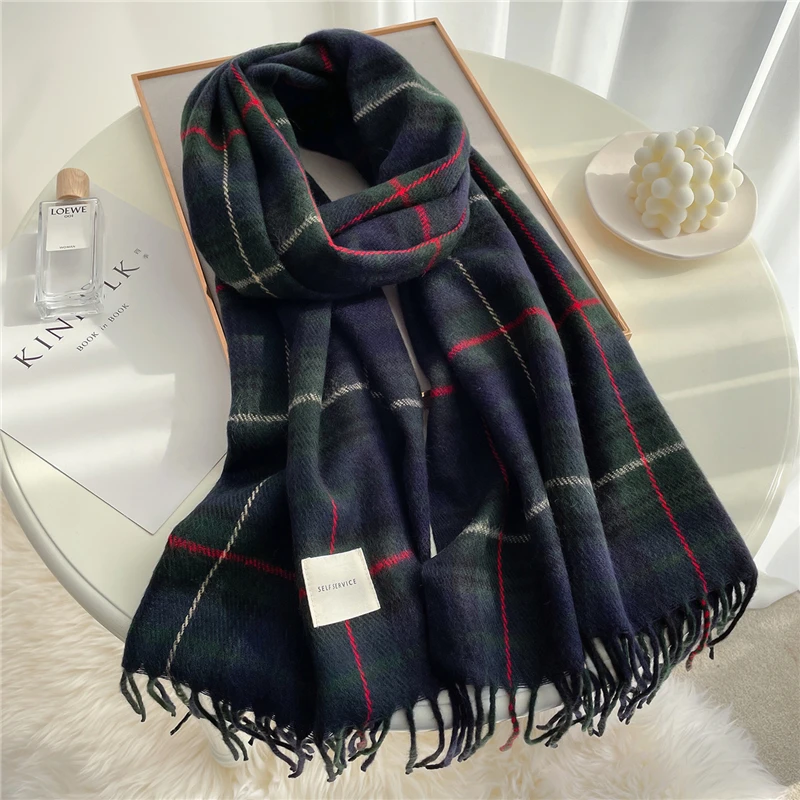 Winter Unisex Tassel Plaid Scarf Winter Unisex Tassel Plaid Scarf