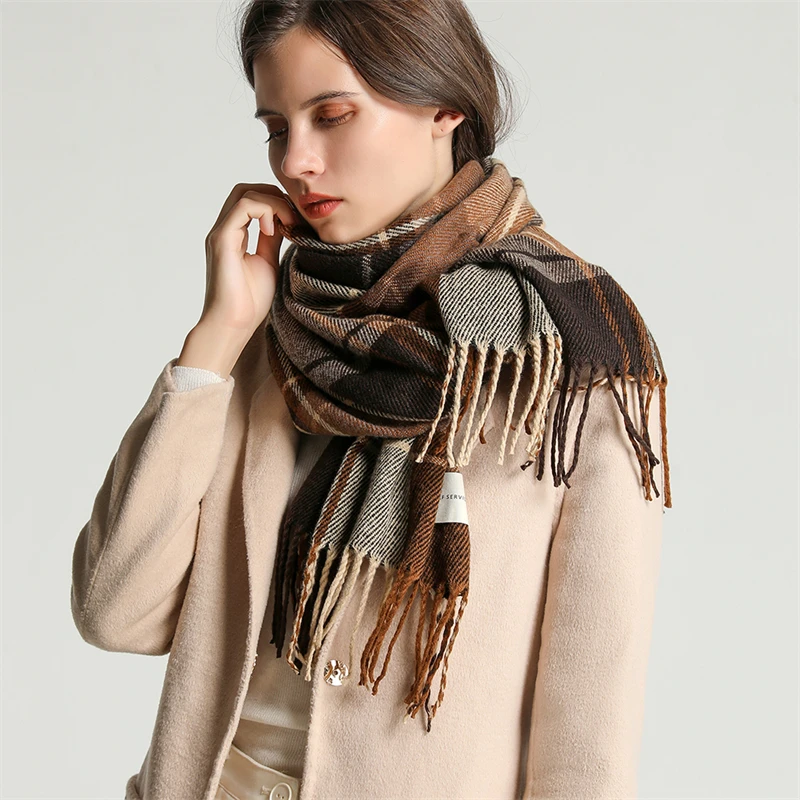 Winter Unisex Tassel Plaid Scarf Winter Unisex Tassel Plaid Scarf