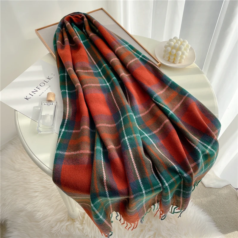 Winter Unisex Tassel Plaid Scarf Winter Unisex Tassel Plaid Scarf