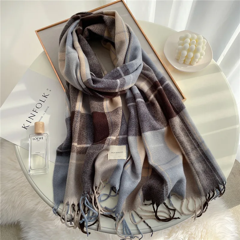Winter Unisex Tassel Plaid Scarf Winter Unisex Tassel Plaid Scarf