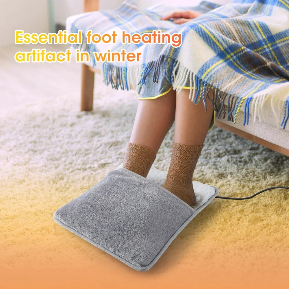 Winter USB Charging Electric Foot Heating Pad Universal Soft Plush Washable Feet Foot Warmer Heater Household Foot