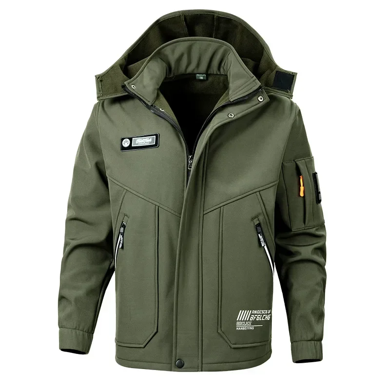 Winter Velvet Thickened Jacket Suit for Men and Women Windproof and Water-proof Outdoor Cold-proof and Warm Work Clothes Winter Velvet Thickened Jacket Suit for Men and Women Windproof and Water-proof Outdoor Cold-proof and Warm Work Clothes