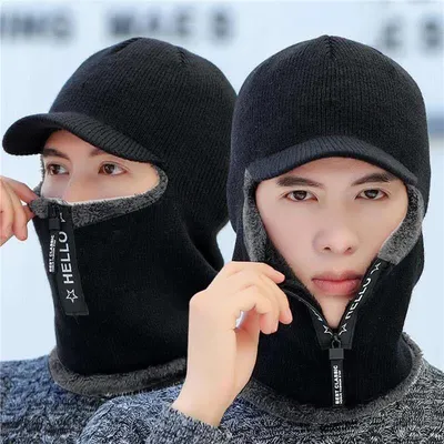Winter Warm Wool Hat Outdoor Ear Protection Hats Warm Thick Bicycle Knitted Capd Scarf Windproof Visors Cap Winter Warm Wool Hat Outdoor Ear Protection Hats Warm Thick Bicycle Knitted Capd Scarf Windproof Visors Cap