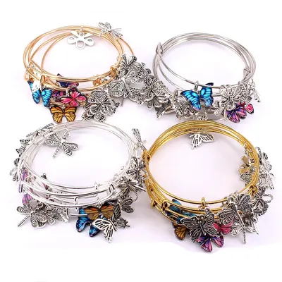 Wire Bangle Bracelet Set (5 Pcs)