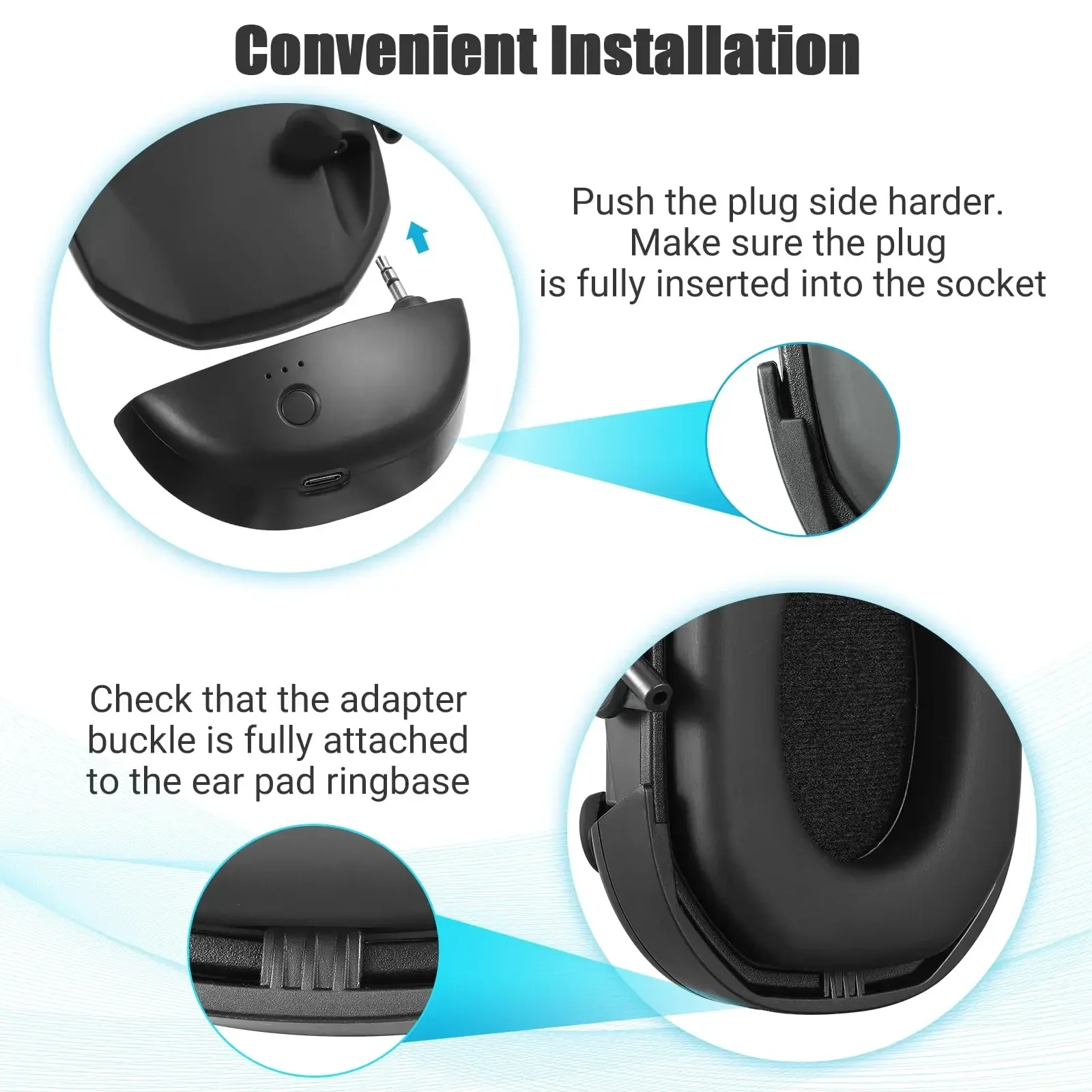 Wire-Controlled Headphone Bluetooth Adapter For WK Series Converter To Wireless Earmuffs Converter