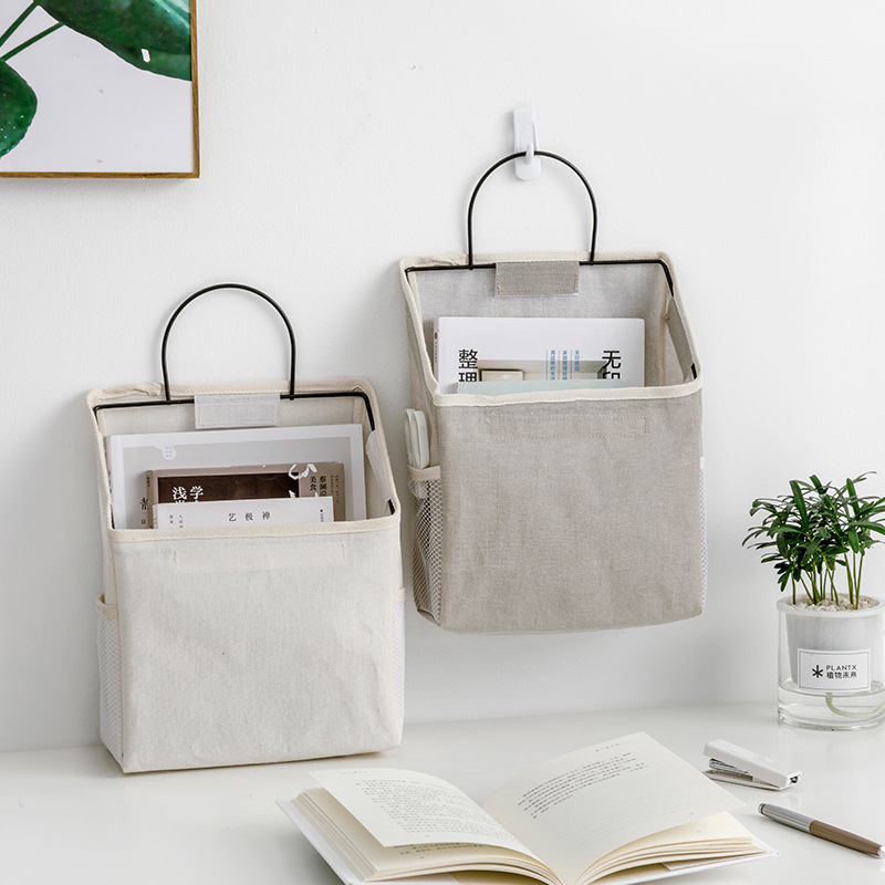 Wire Framed Linen Magazine Holder Wire Framed Linen Magazine Holder
