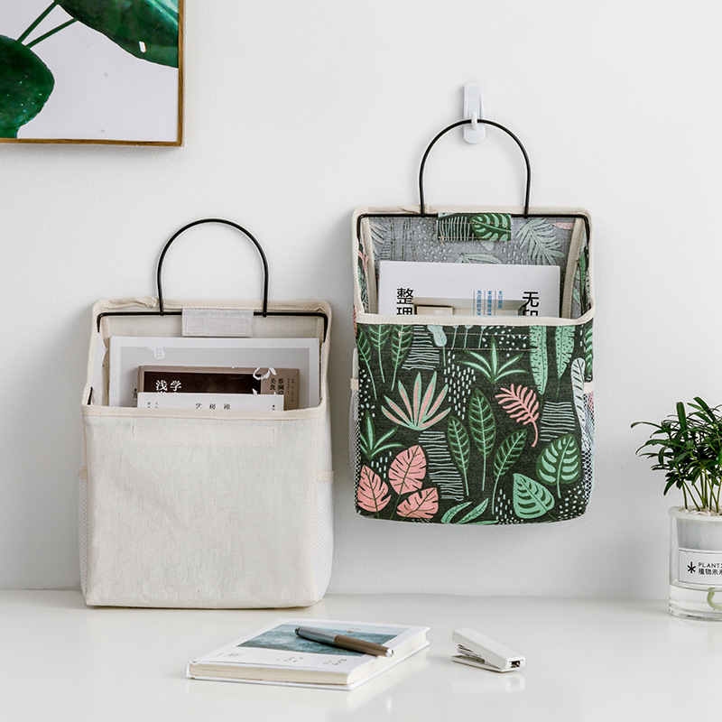 Wire Framed Linen Magazine Holder