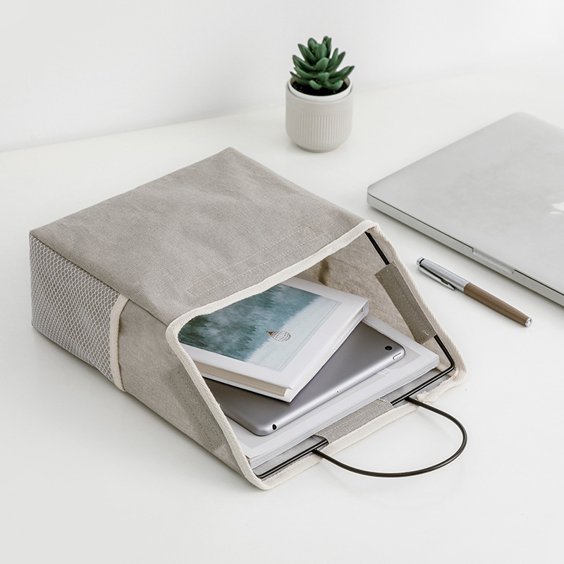 Wire Framed Linen Magazine Holder