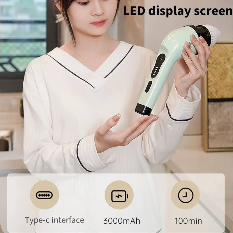Wireless 9-in-1 Electric Cleaning Brush Electric Spin Cleaning Scrubber Electric Cleaning Tools Parlour Kitchen