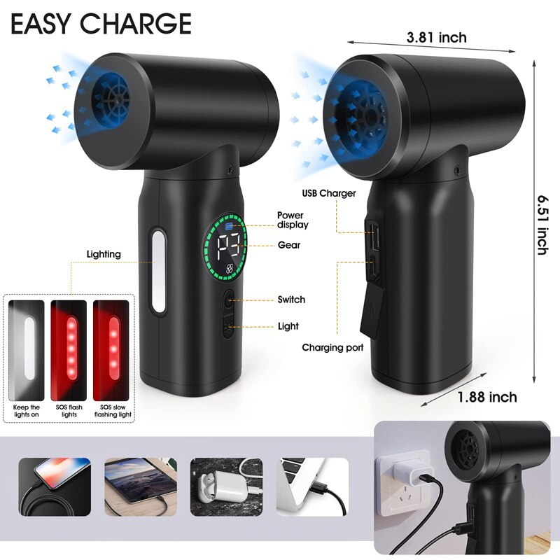 Wireless Air Duster Portable Dust Blower Handheld Dust Collector Rechargeable Large Capacity For PC Laptop Car Clean Wireless Air Duster Portable Dust Blower Handheld Dust Collector Rechargeable Large Capacity For PC Laptop Car Clean