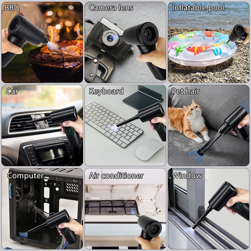 Wireless Air Duster Portable Dust Blower Handheld Dust Collector Rechargeable Large Capacity For PC Laptop Car Clean Wireless Air Duster Portable Dust Blower Handheld Dust Collector Rechargeable Large Capacity For PC Laptop Car Clean