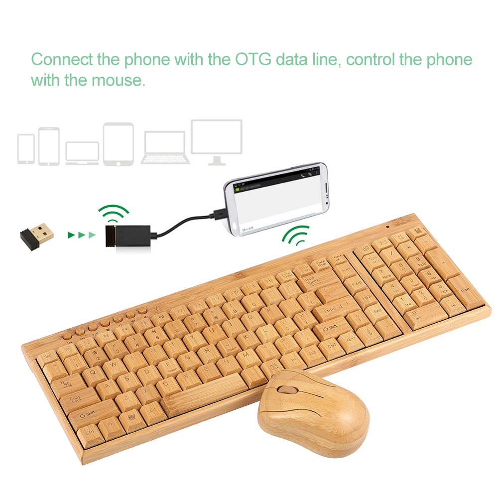 Wireless Bamboo Keyboard and Mouse Wireless Bamboo Keyboard and Mouse