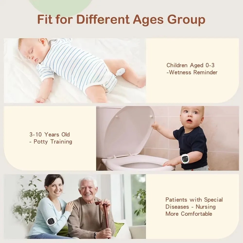 Wireless Bedwetting Alarm Adults Elder Potty Training Sensor Enuresis Bedwetting Alarm with Wristband for Kids Elder Wireless Bedwetting Alarm Adults Elder Potty Training Sensor Enuresis Bedwetting Alarm with Wristband for Kids Elder