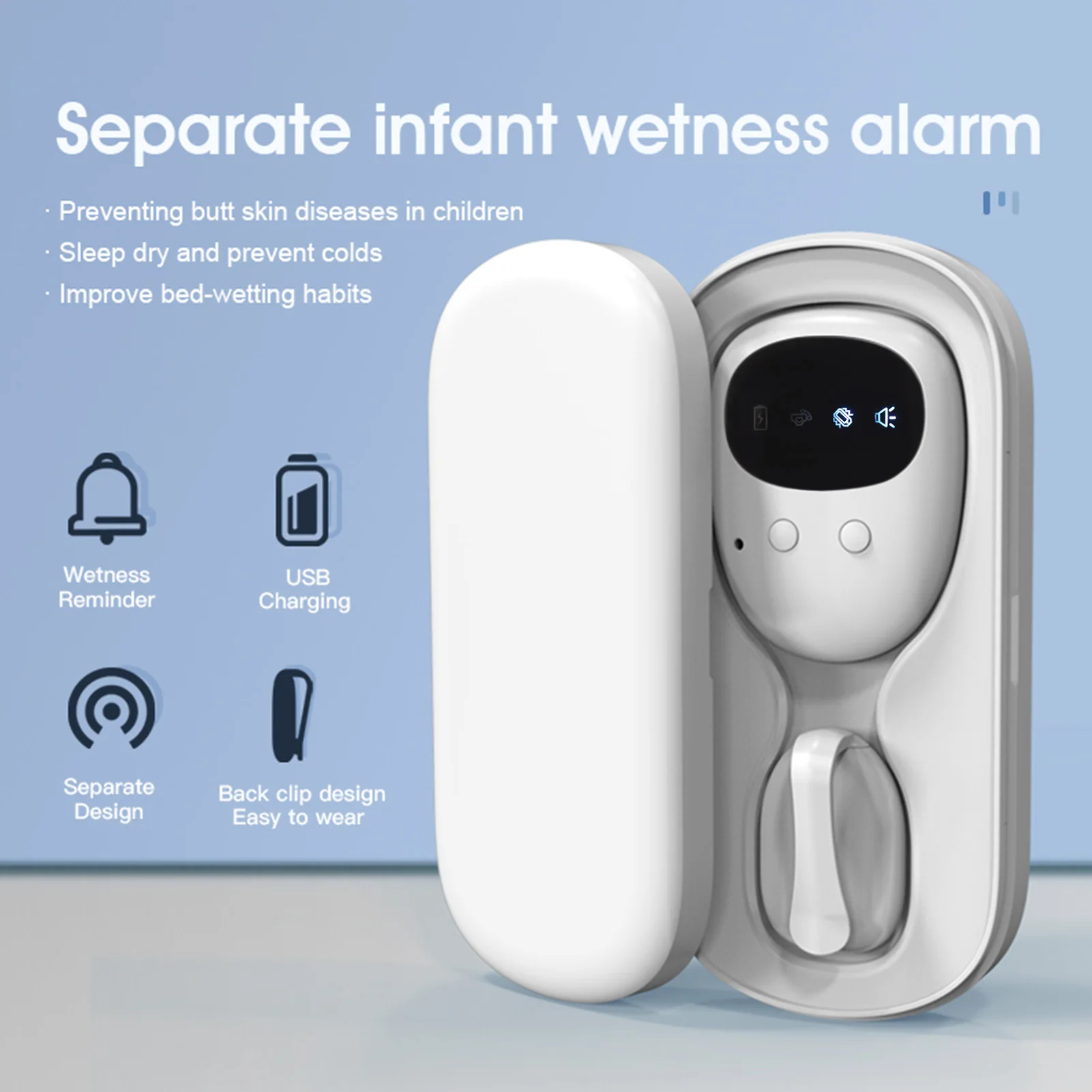 Wireless Bedwetting Alarm Pee Alarm with Receiver for Boys Grils Kids Potty Training Elder Care 10-20M Range Vibration Wireless Bedwetting Alarm Pee Alarm with Receiver for Boys Grils Kids Potty Training Elder Care 10-20M Range Vibration