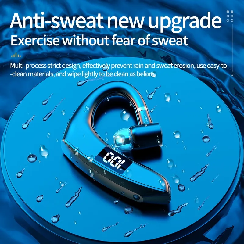 Wireless Bluetooth Headphones Digital Display Single Earbuds Ultra Long Standby Business Earphones HD Call Headset Mono