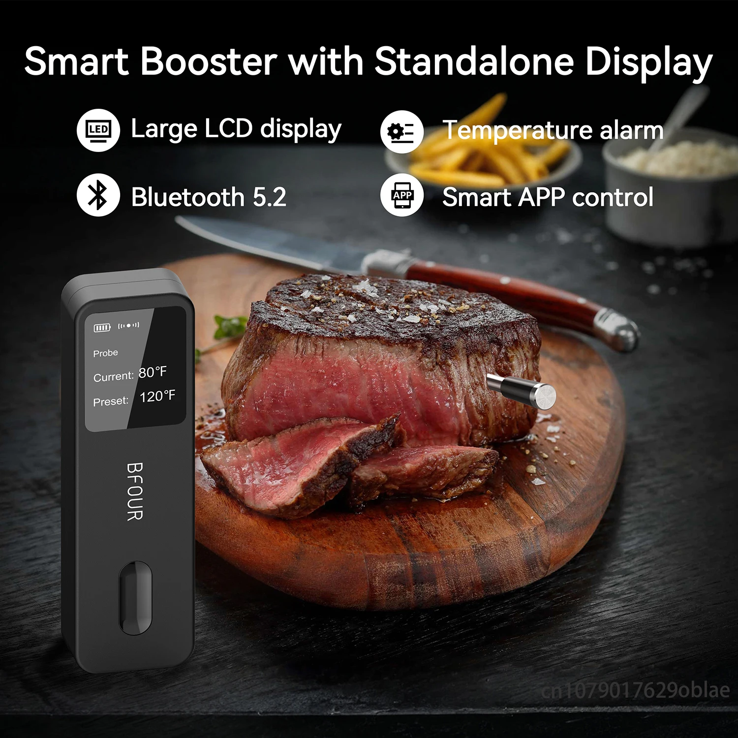 Wireless Bluetooth Meat Thermometer IP67 Waterproof Probes with LCD Screen Booster Rechargeable for Grilling Smoker BBQ Wireless Bluetooth Meat Thermometer IP67 Waterproof Probes with LCD Screen Booster Rechargeable for Grilling Smoker BBQ