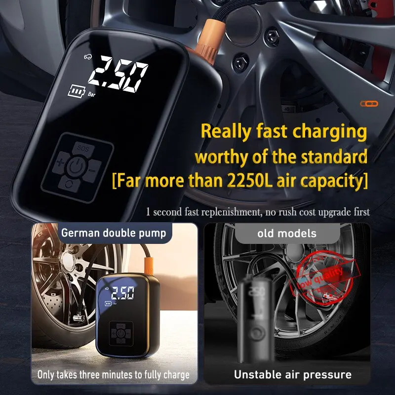 Wireless Car Air Compressor Electric Tire Inflator Pump for Motorcycle Bicycle Boat AUTO Tyre Balls Wireless Car Air Compressor Electric Tire Inflator Pump for Motorcycle Bicycle Boat AUTO Tyre Balls
