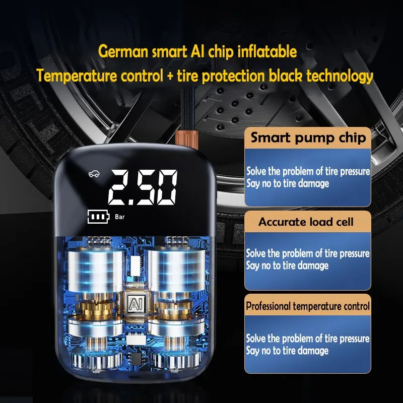 Wireless Car Air Compressor Electric Tire Inflator Pump for Motorcycle Bicycle Boat AUTO Tyre Balls Wireless Car Air Compressor Electric Tire Inflator Pump for Motorcycle Bicycle Boat AUTO Tyre Balls