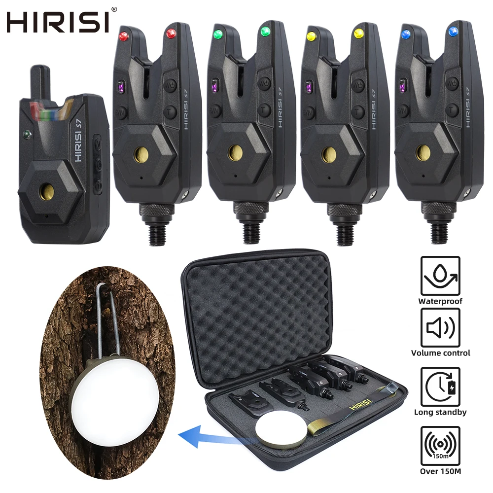 Wireless Carp Fishing Alarm Set with Camping Light Waterproof Bite Alarm Indicator S7-4D Fishing Accessories Wireless Carp Fishing Alarm Set with Camping Light Waterproof Bite Alarm Indicator S7-4D Fishing Accessories