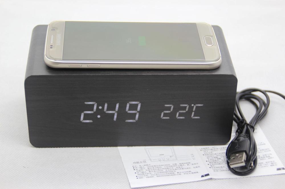 Wireless Charging Alarm Clock Phone Pad