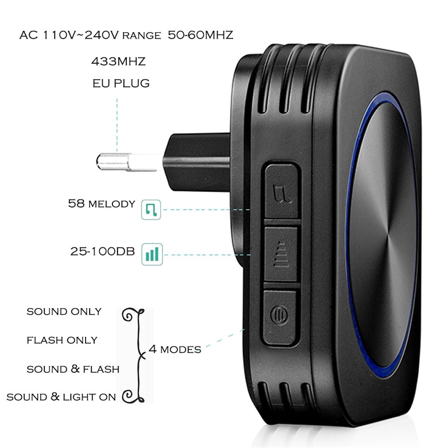 Wireless Door Chime Self-Powered Doorbell Wireless Door Chime Self-Powered Doorbell