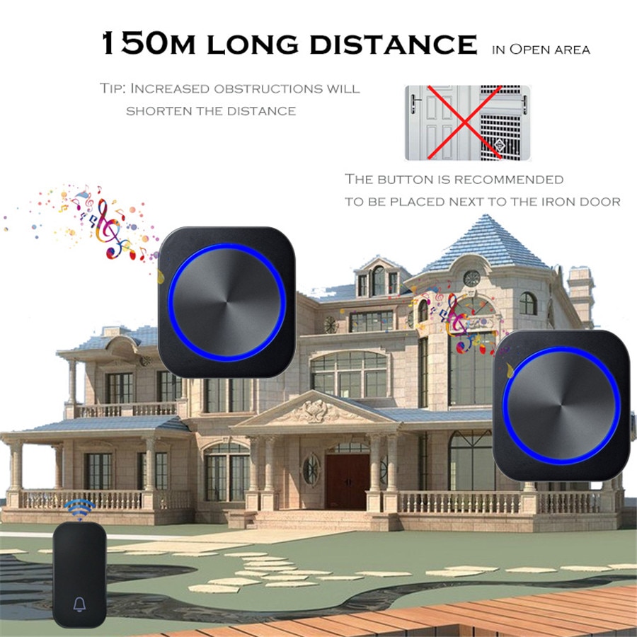 Wireless Door Chime Self-Powered Doorbell Wireless Door Chime Self-Powered Doorbell