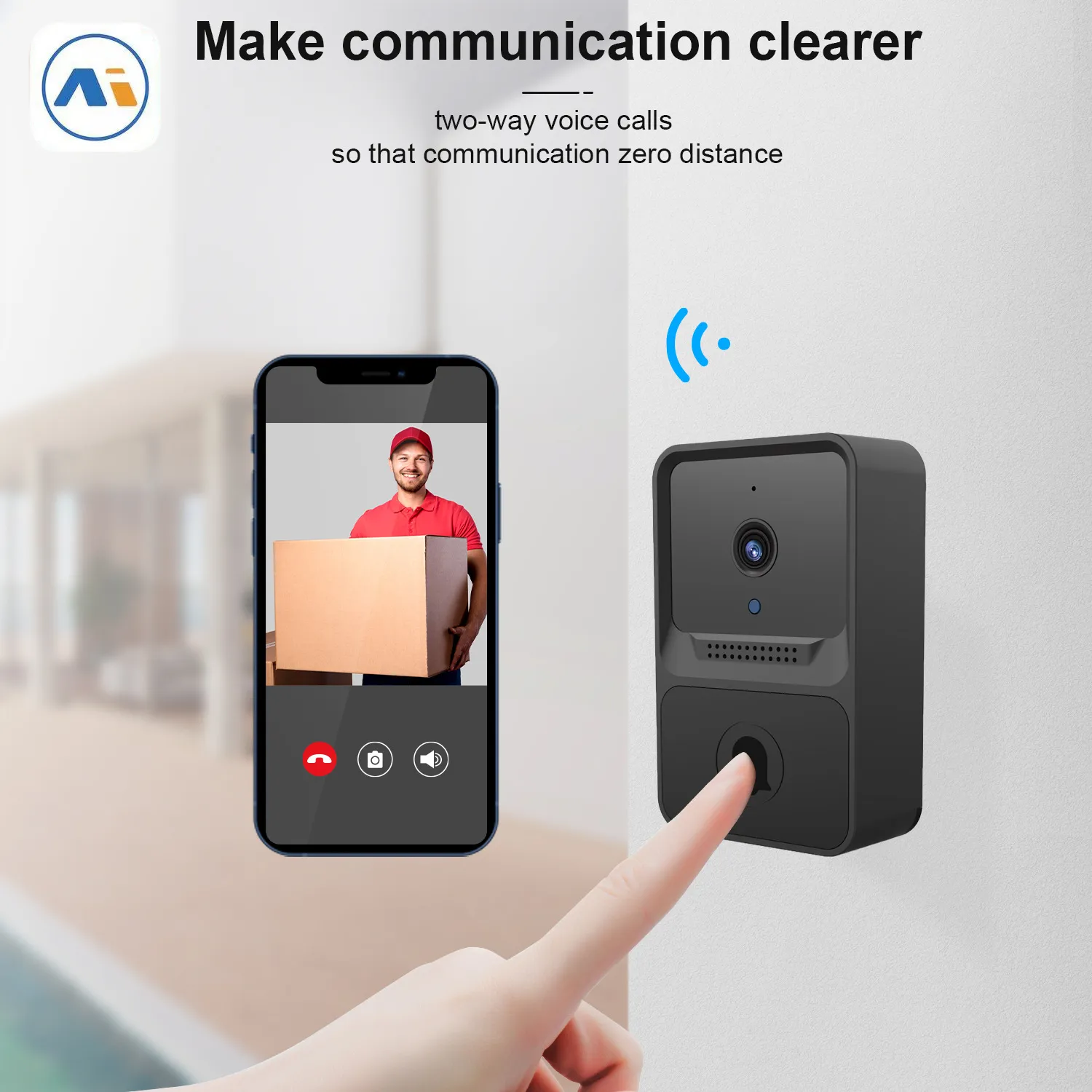 Wireless Doorbell WiFi Outdoor HD Camera Security Door Bell Night Vision Video Intercom Voice Change For Home Monitor